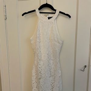 lulus white floral lace dress